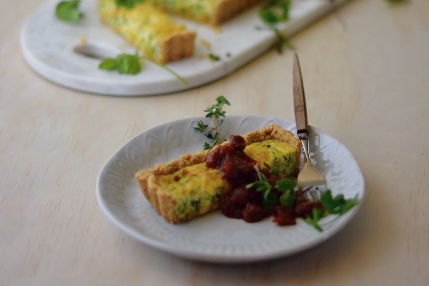 Zucchini Quiche with Brown Rice and Almond Pastry Recipe