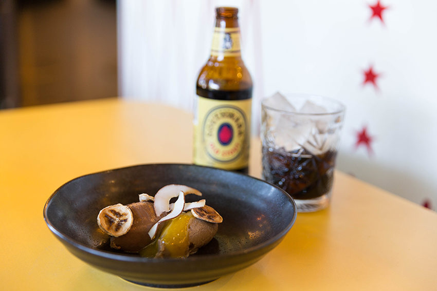 Rare Treat: Smoked Vegan Chocolate Mousse with Banana and Passionfruit