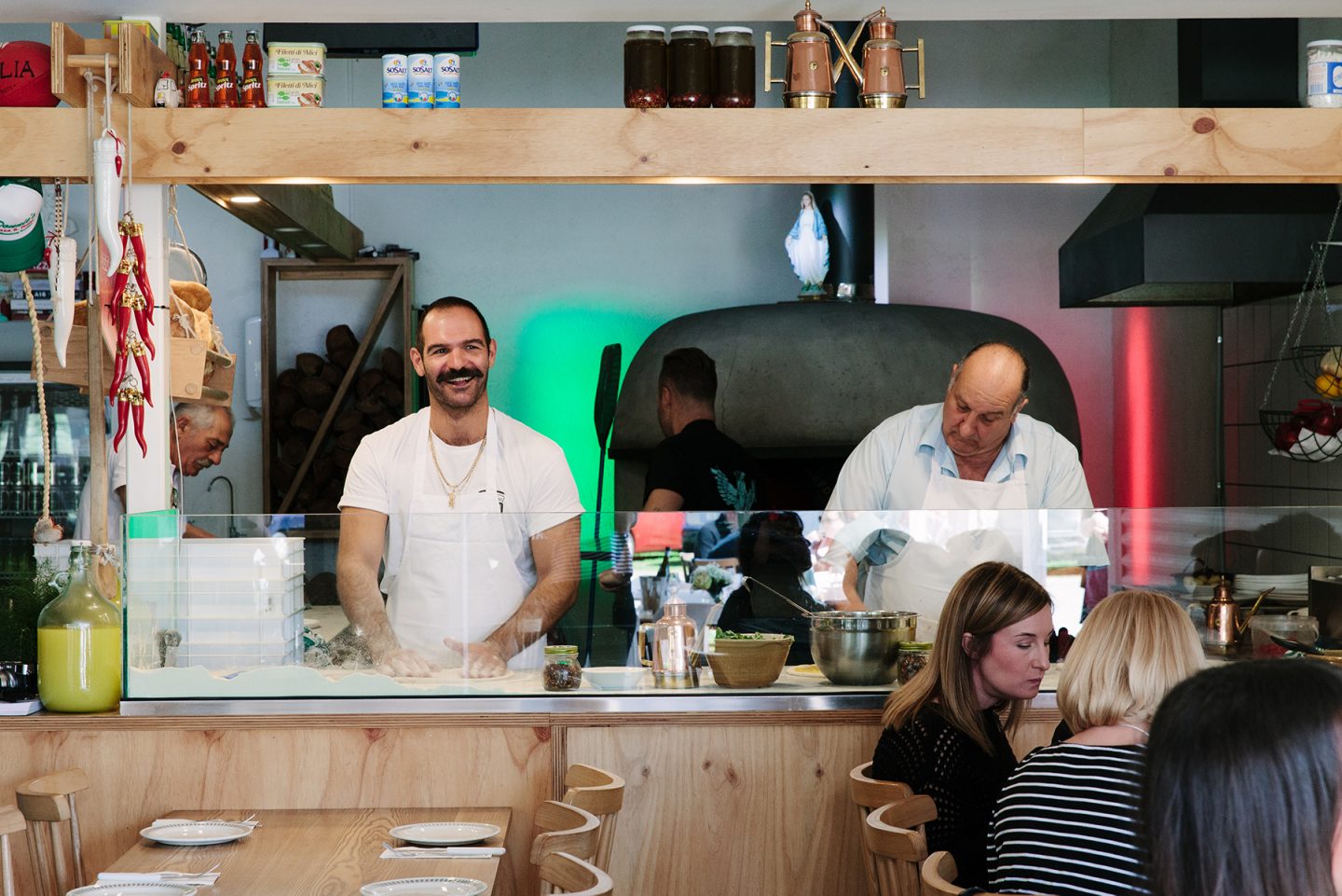 Tony Mitolo in the Pizzateca kitchen