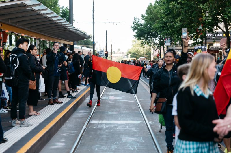 Hundreds march through Adelaide's CBD in solidarity with the Yuendumu community