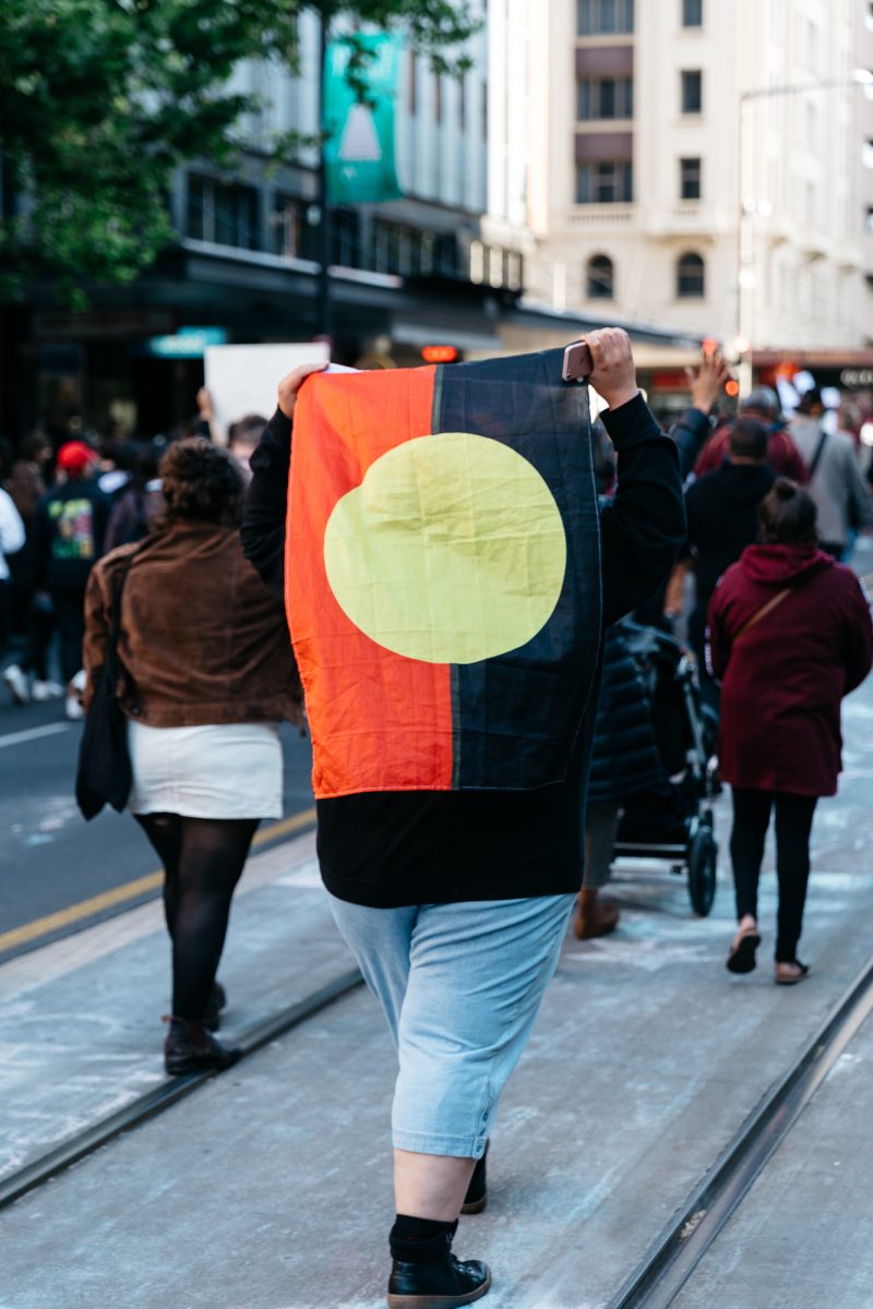 Hundreds rally in front of Parliament House in solidarity with the Yuendumu community