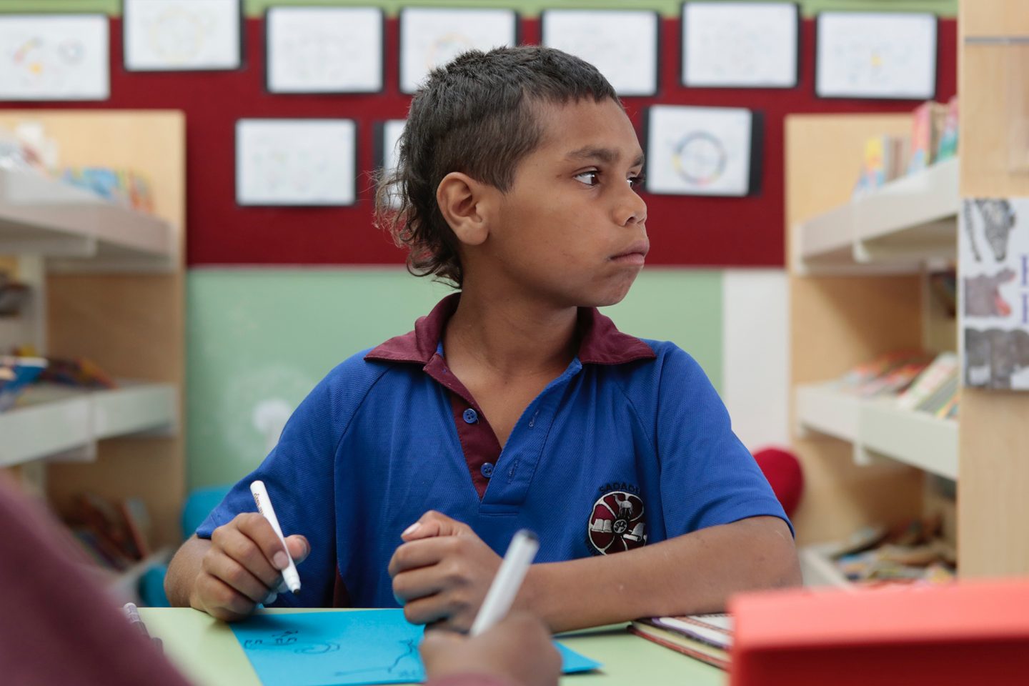 Dujuan at school in Alice Springs