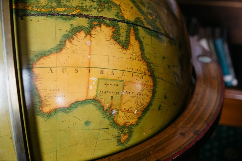This massive papier mache globe bears the evidence of generations of politicians aggressively pointing out Adelaide (Photo: Sia Duff)