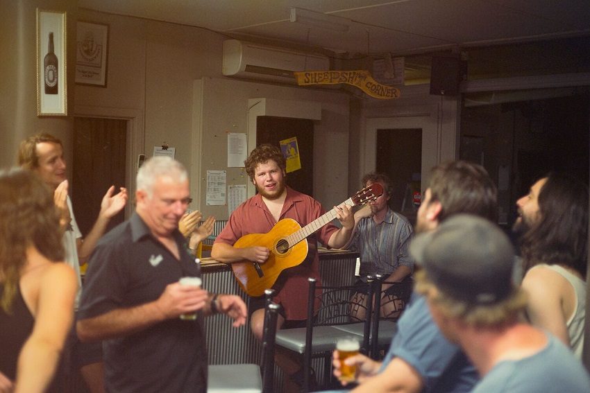 Ricky Albreck serenades the people of Jamestown (Photo: Luke Byrne)