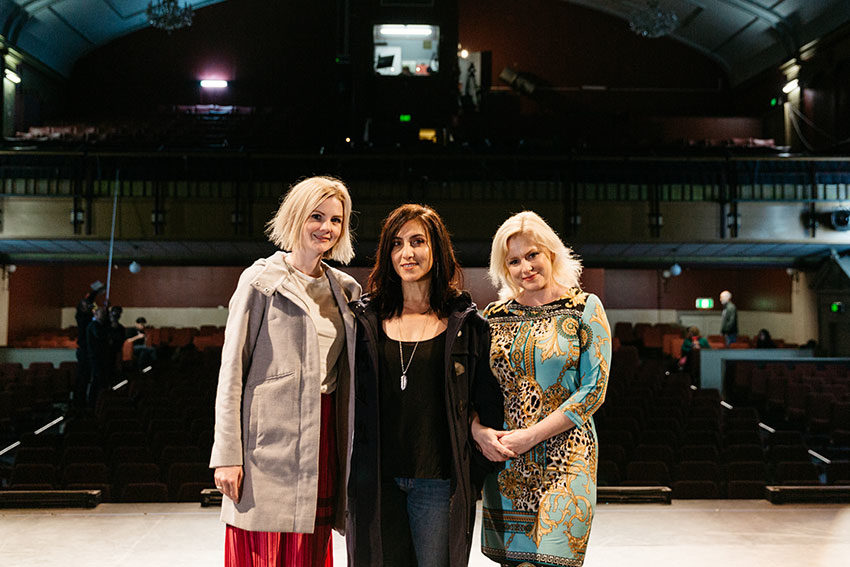 Ailsa Paterson, Carapetis and Helen Dallimore at the Royalty Theatre (Photo: Sia Duff)