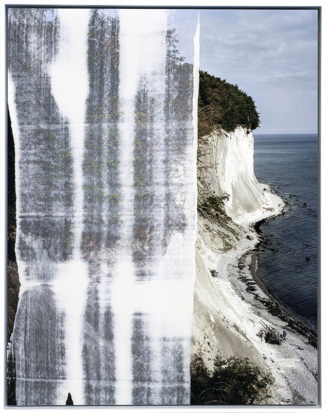 Shoufay Derz, To Descend (In memory of wate) 5, 2018, Rügen Chalk on pigment print on cotton paper, Edition of 5, 92.5 x 73.2cm framed